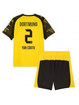 Borussia Dortmund Yan Couto #2 Dječji Domaci Dres kompleti 2025-26 Kratak Rukavima (+ kratke hlače)